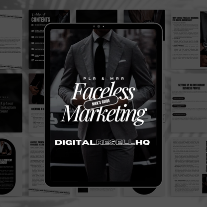 Men's Guide To Faceless Marketing Ebook With MRR