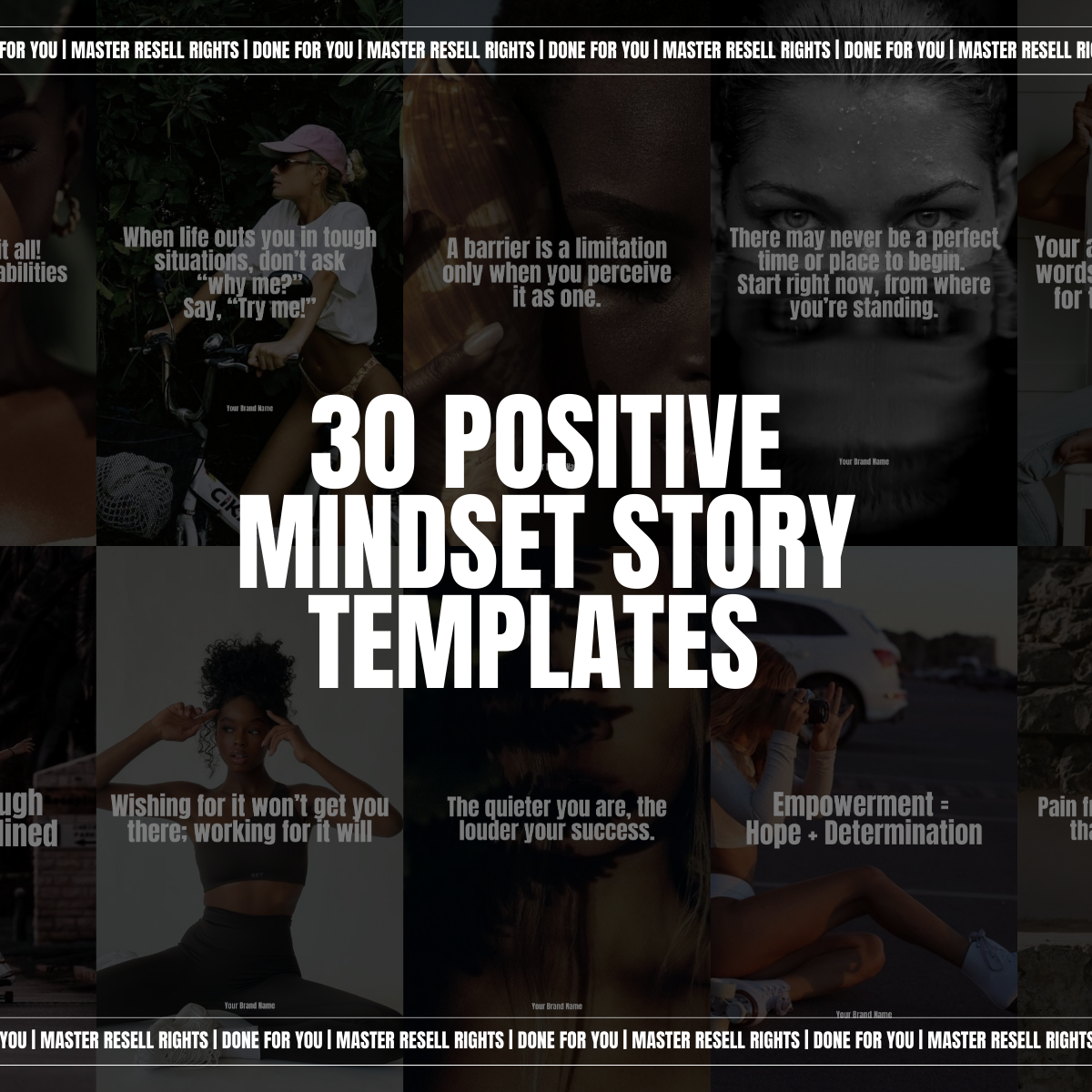 30 Positive Mindset Instagram Story Templates - MRR & PLR Canva Templates