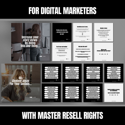 30 Days of Digital Marketing Carousels - PLR Instagram Post Templates