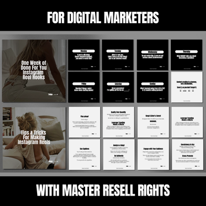 30 Days of Digital Marketing Carousels - PLR Instagram Post Templates