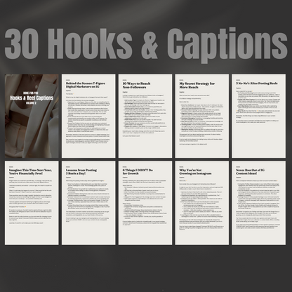 [Vol 2] 30 Days of Done-For-You Instagram Reels, Captions, Hooks, & Covers - MRR & PLR