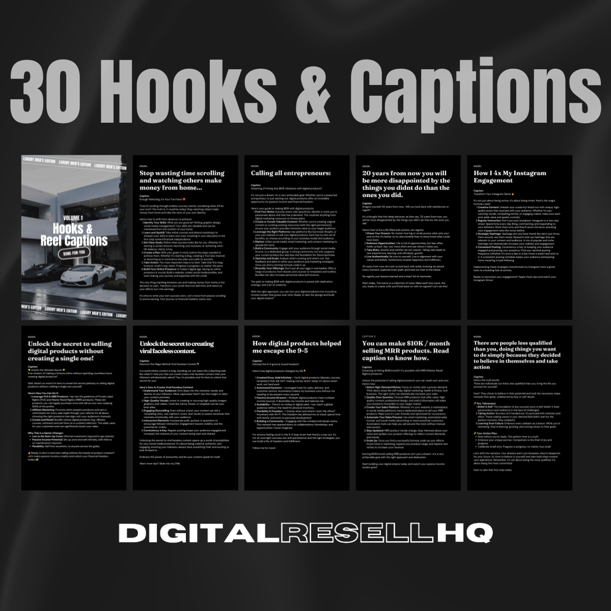 Men's Faceless Reels Bundle - 30 Days of Done-For-You Content