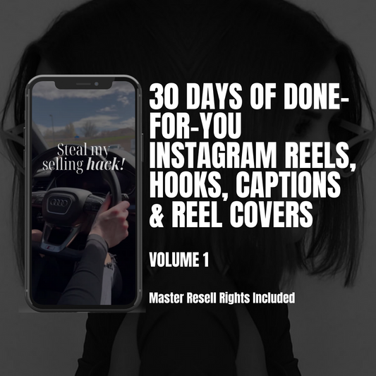 [Vol 1] 30 Days of Done-For-You Instagram Reels, Captions, Hooks, & Covers - MRR & PLR